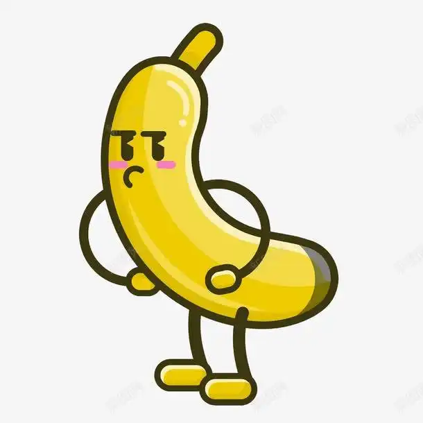 卡通黑色线条水果香蕉表情包高清素材网页免费下载页面网页平面电商创意素材png素材香蕉素材