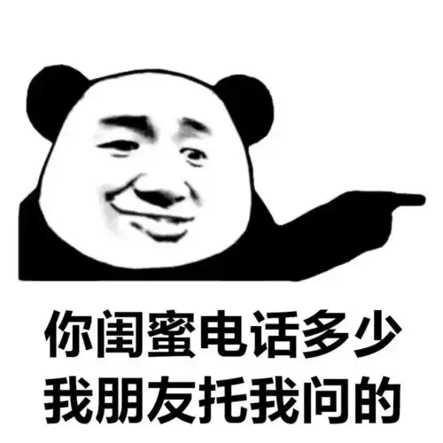 熊猫头表情包我朋友托我问你闺蜜电话多少
