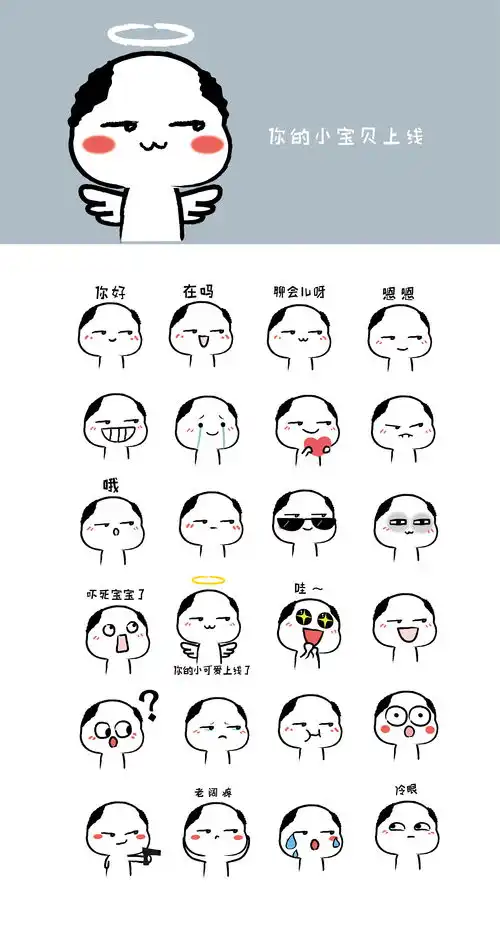 ip原创表情包秃头小宝贝第三弹
