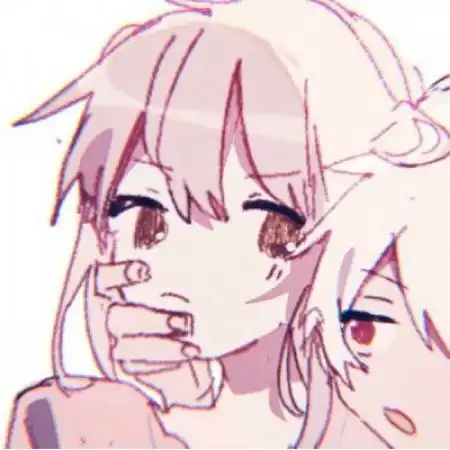 漫画情侣头像一男一女,带着淡然的表情
