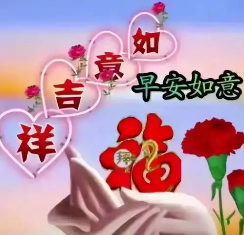 早上好,送上祝福,吉祥如意
