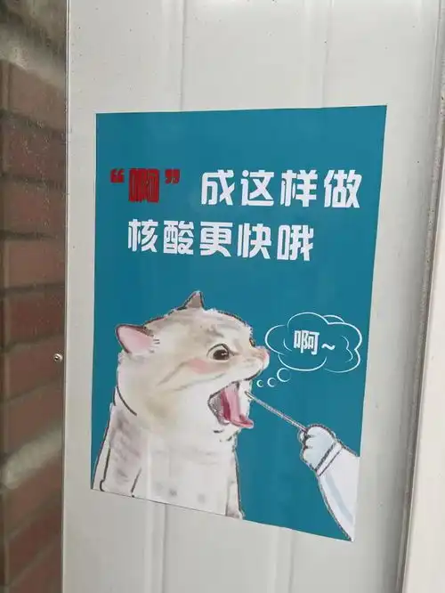 雁塔战疫忒色检测窗口网红表情包教你做核酸
