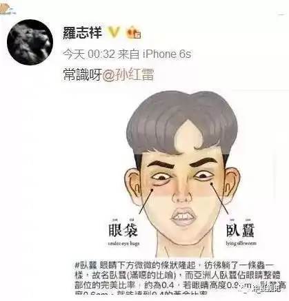 吃瓜罗志祥怒怼网友,这是卧蚕不是眼袋,但双眼皮明显,却被网友质疑整容

