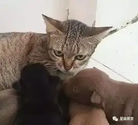 虎斑猫遭一群狗宝宝扑倒吸奶,眼神死喂...我是公的啊
