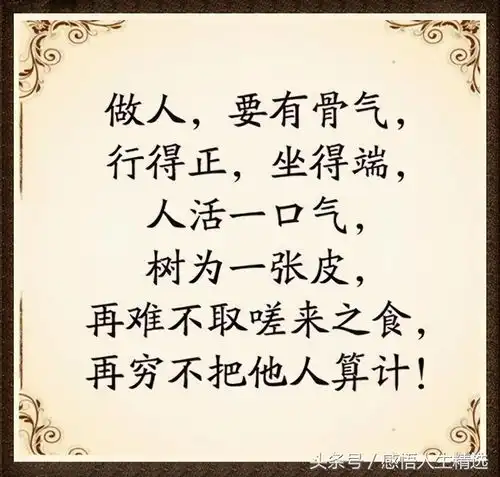 做人,要有骨气
