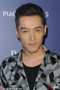胡歌为品牌活动站台菱纹灰蓝色西装表情僵硬
