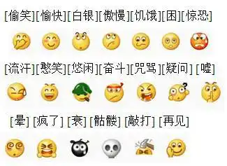 微信里的表情各代表什么意思