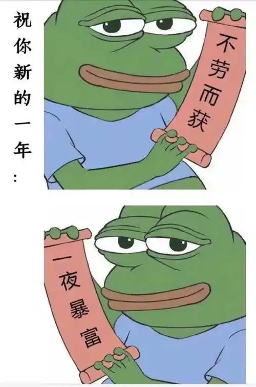 新年表情包合集祝你新的一年,不劳而获,一夜暴富
