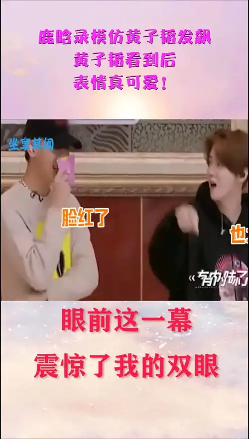鹿晗录模仿黄子韬发飙,黄子韬看到后,表情真可爱
