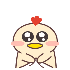呆萌有心鸡微信表情gif
