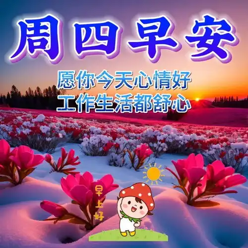 周四早上好最新版漂亮星期四早安祝福语表情图片大全问候语段句子
