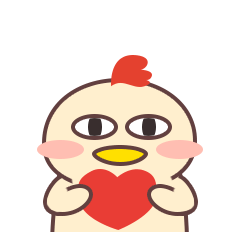 呆萌有心鸡微信表情gif
