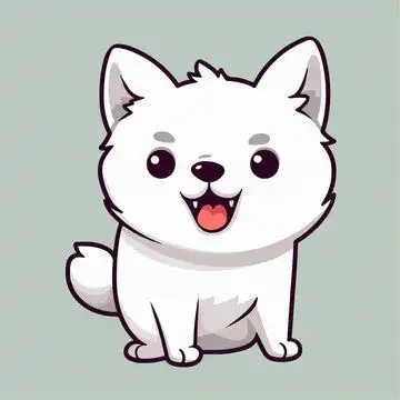可爱卡通狗卡通秋田犬