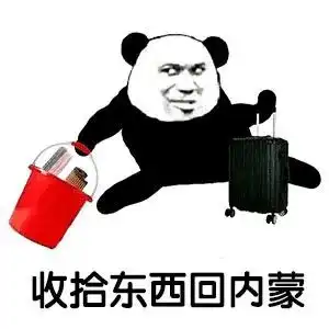 熊猫头表情包收拾东西回家咯
