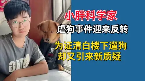 小胖科学家虐狗事件迎来反转,为证清白楼下遛狗,却又引来新质疑
