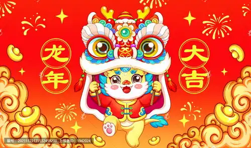 龙年大吉插画卡通龙国潮吉祥物,日用品包装,包装设计,设计模板,汇图网
