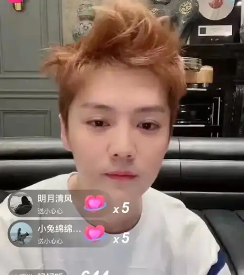 鹿晗直播首秀,素颜顶鸡窝头出镜,丝毫没有偶像包袱

