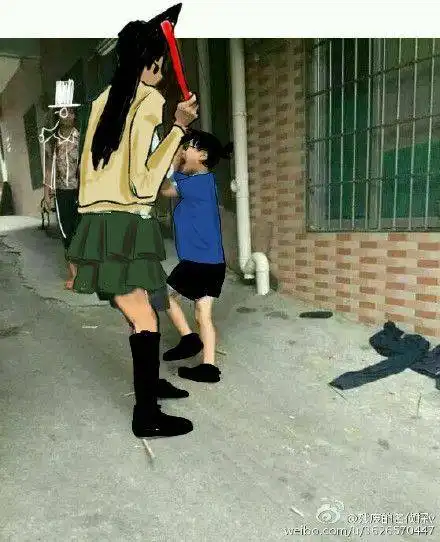 小孩抽烟被打搞笑表情图片
