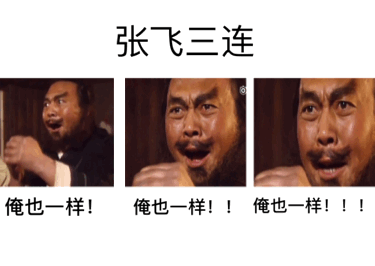 最近很火的张飞表情包俺也一样
