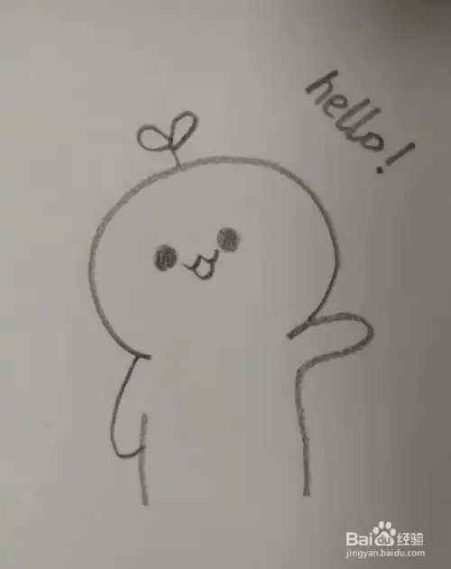 一款很呆萌的表情简笔画绘画流程
