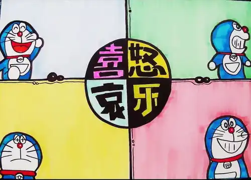 教你绘画喜怒哀乐手抄报,简单易学,孩子一看就会学会
