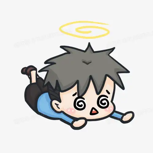 卡通手绘男孩头晕表情包元素png图片素材免费下载手绘png20002000像素
