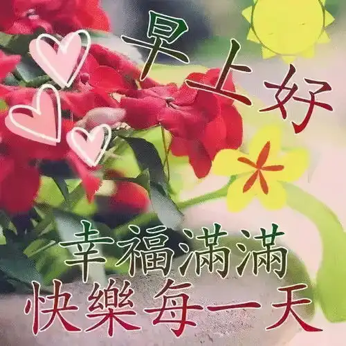 春季最漂亮早安问候动态图片带字最美早上好动态表情图片
