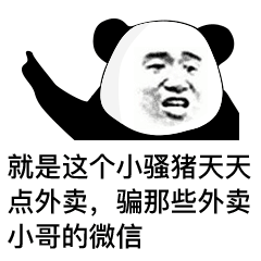 表情就是这只小骚猪天天点外卖,骗外卖小哥的微信
