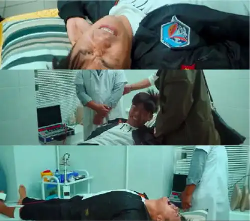 表情王宝强脚伤复发紧急送医,表情痛苦大喊不行,受不了表情
