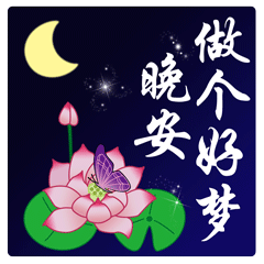 晚安问候表情动态图片温馨晚安问候语简短一句话
