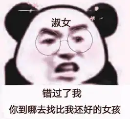 熊猫头表情包错过了我,你到哪里去找比我还好的女孩
