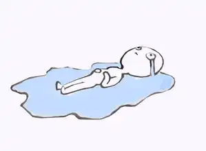 求一个表情,黑色线条小人躺在自己的眼泪里哭
