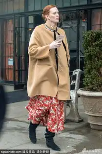 组图名模凯伦艾臣大冬天着裙装出街温度感人冻出表情包
