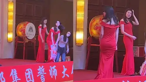 公司给员工颁奖发大米,礼仪小姐面带微笑使出洪荒之力,表情笑哭

