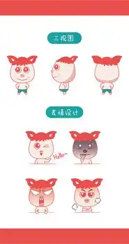 卡通小猪形象表情包设计app界面缺省页面设计
