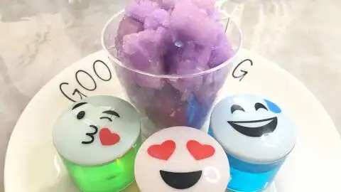 史莱姆冰沙泥,混入表情水晶泥,最后的样子有点丑