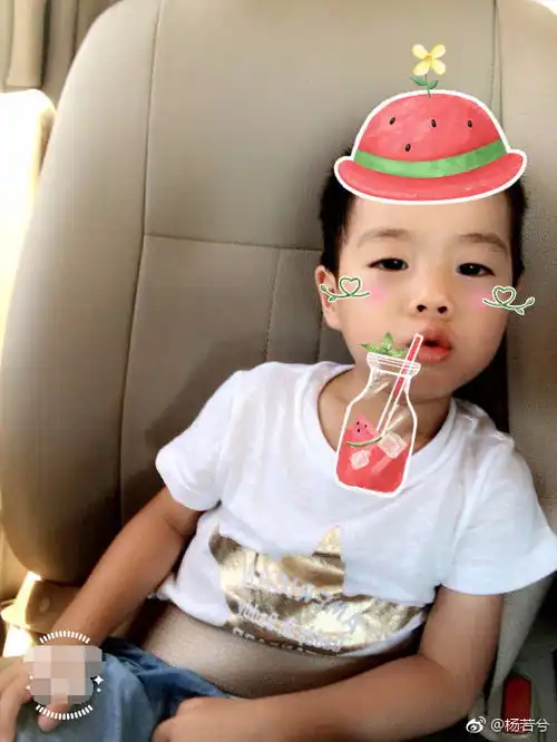 杨若兮晒3岁儿子表情包,福宝长得越来越像爸爸擎苍了
