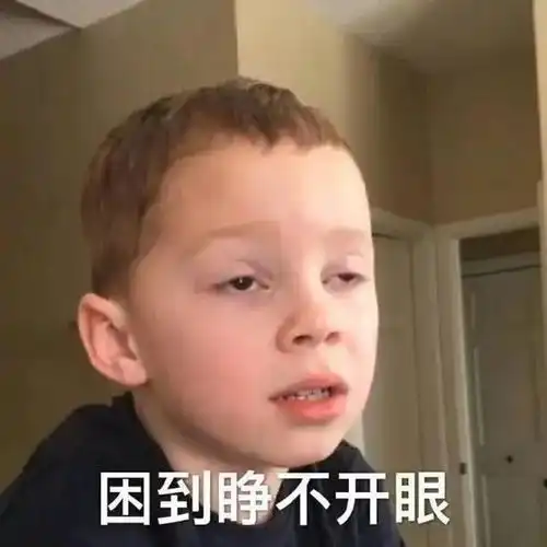 表情包困到睁不开眼
