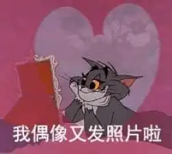 猫和老鼠表情包我偶像又发照片啦