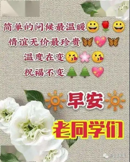 最新创意唯美关心老同学早上好表情图片,同学情比金坚,祝福一生平安
