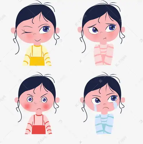 女孩情绪喜怒哀乐素材图片免费下载千库网
